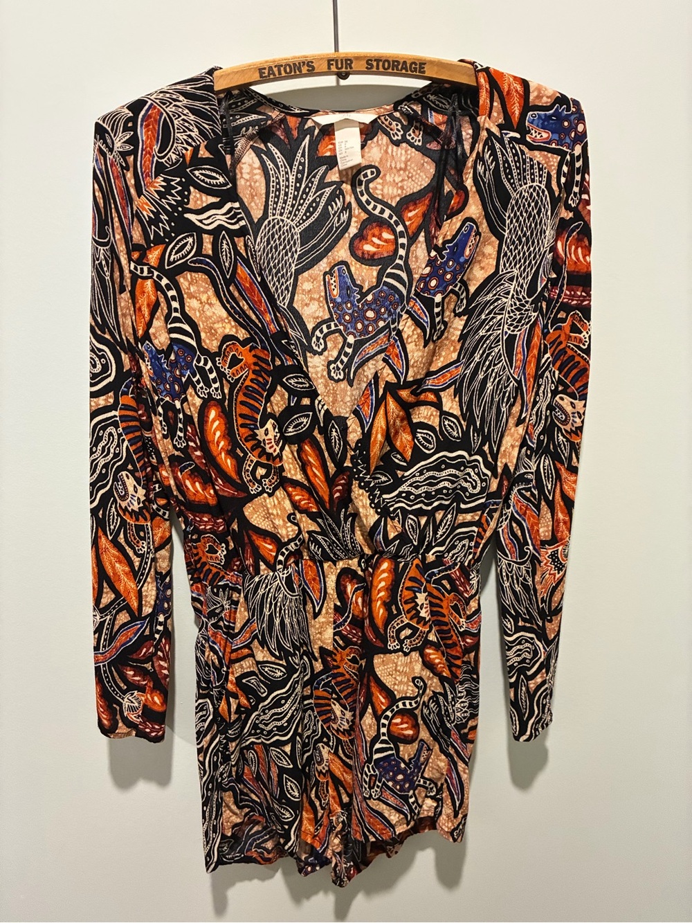 H&M Jungle Print Long Sleeves Romper Size 8